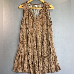 Old Navy Animal Print Sleeveless Tiered Babydoll Mini Dress Size M Boho Leopard
